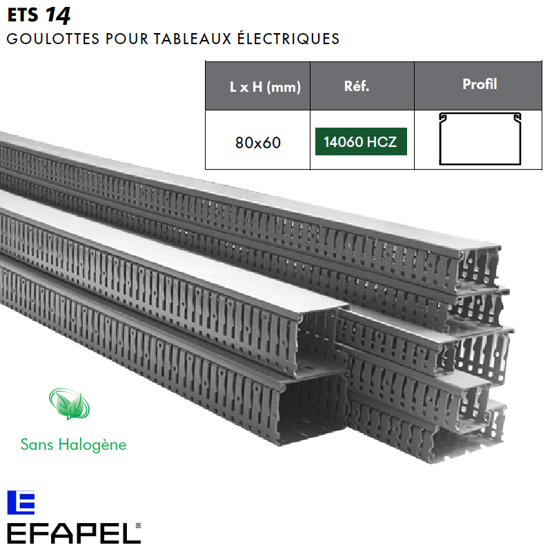 Goulotte tableau électrique 14060HCZ sans halogène