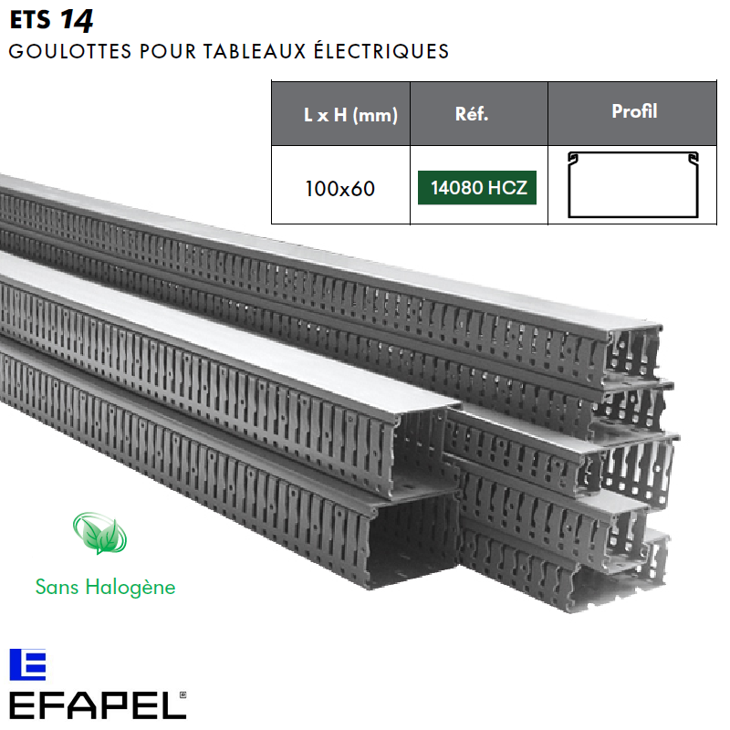 Goulotte tableau électrique 14080HCZ sans halogène