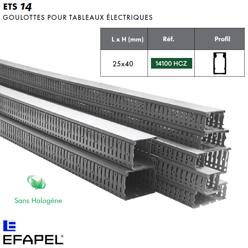 Goulotte tableau électrique 14100HCZ sans halogène