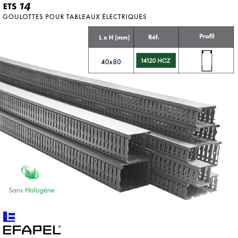Goulotte tableau électrique 14120HCZ sans halogène
