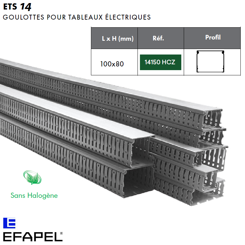 Goulotte tableau électrique 14150HCZ sans halogène