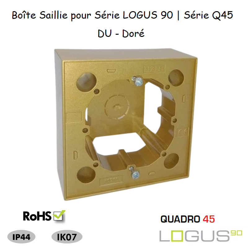 Boite Saillie pour Logus90 ou série Quadro 45 pour goulotte série 10 Moulures 10976ADU