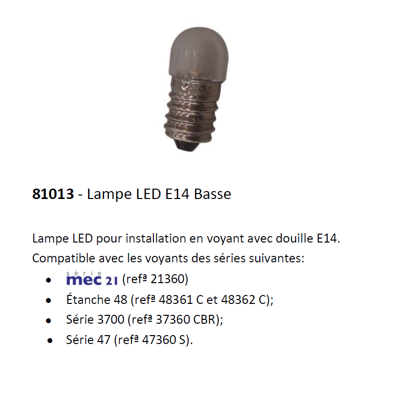 Ampoule LED voyant 81013