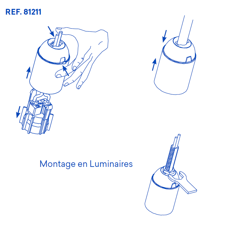 Douille luminaire E27 81211 montage