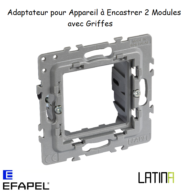 Adaptateur pour Appareil à Encastrer 2 Modules avec Griffes 42994