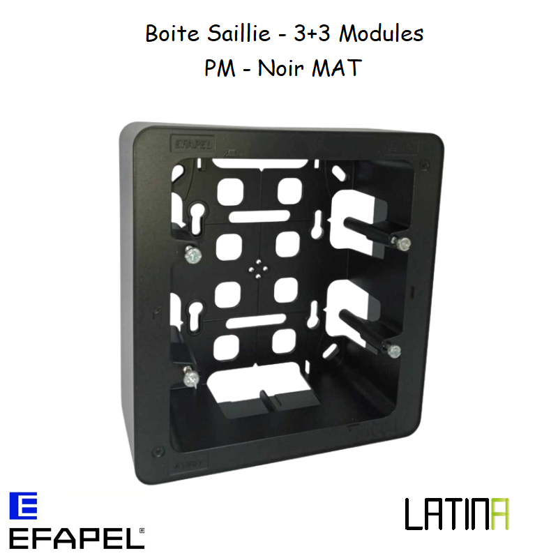 Boîte Saillie - 3+3 Modules 41987APM Noir MAT