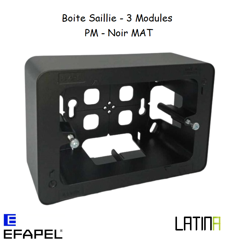 Boîte Saillie - 3 Modules 41986APM Noir mat