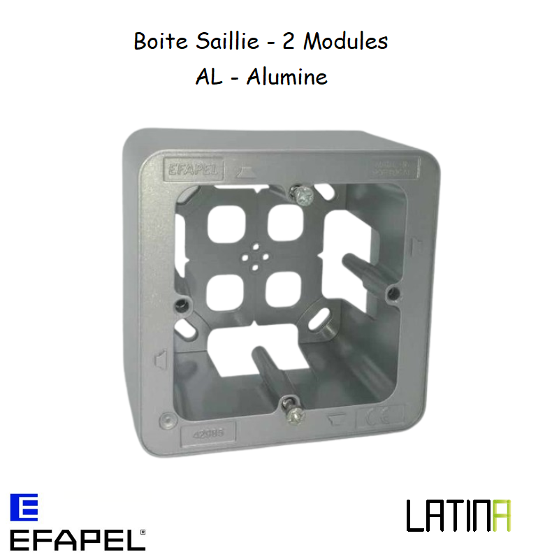Boîte Saillie - 2 Modules 42985AAL Alumine