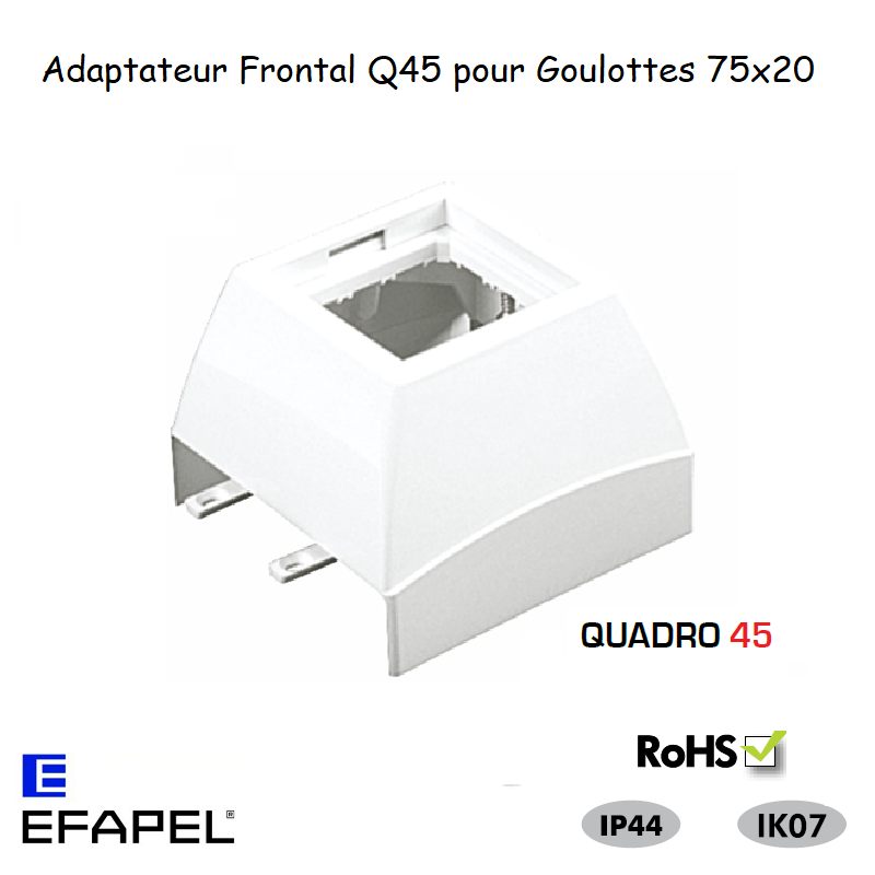 Adaptateur frontal série Quadro 45 pour goulotte série 10 Moulures 10989