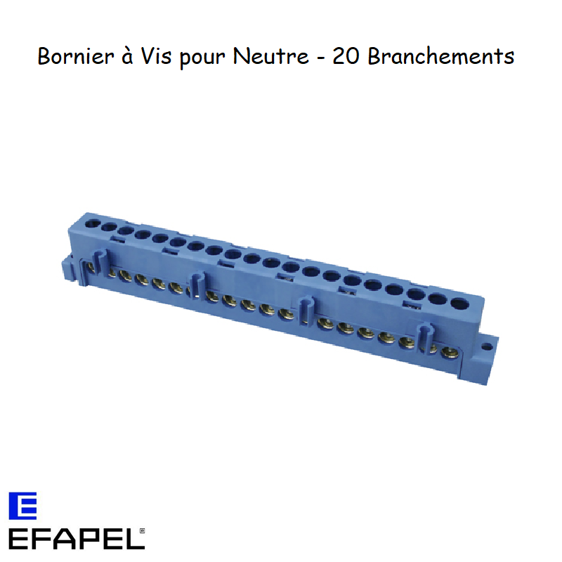 Bornier à vis pour phase 20 branchements 60904