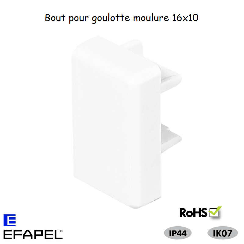 Bout pour goulotte série 10 Moulures 16x10 10025ABR