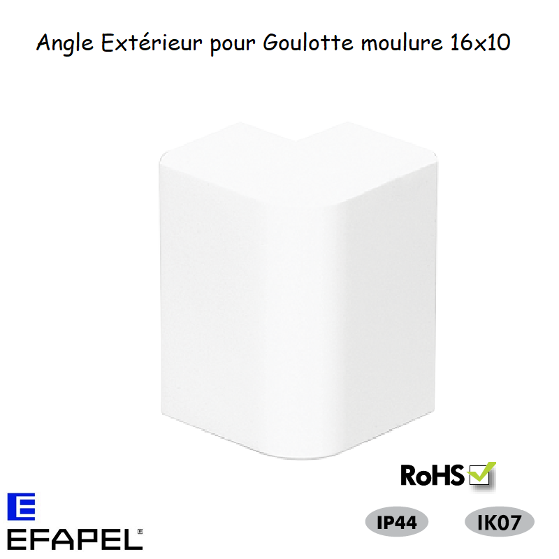 Angle extérieur pour goulotte série 10 Moulures 16x10 10026ABR