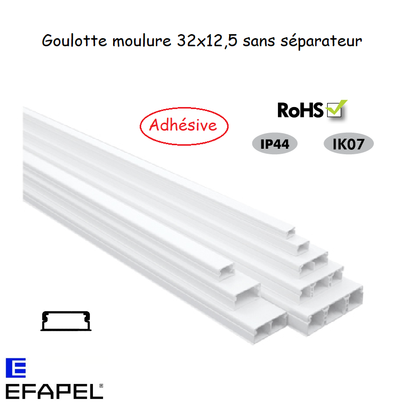 Goulotte moulure sans séparateur 32x12,5 10400FBR