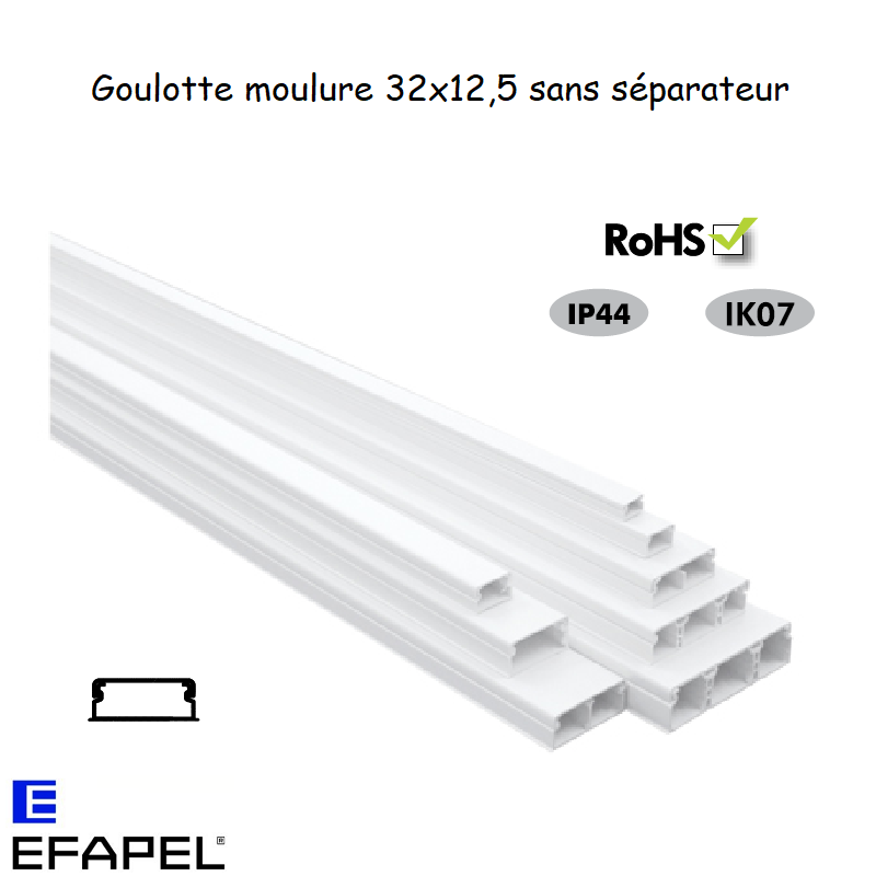 Goulotte moulure sans séparateur 32x12,5 10400