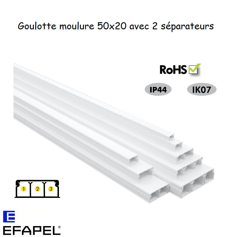 Goulotte moulure 50x20 10520