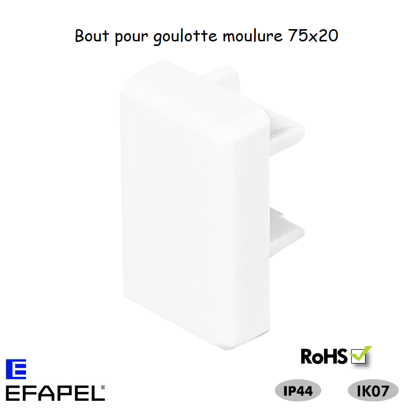 Bout pour goulotte série 10 Moulures 75x20 10145ABR