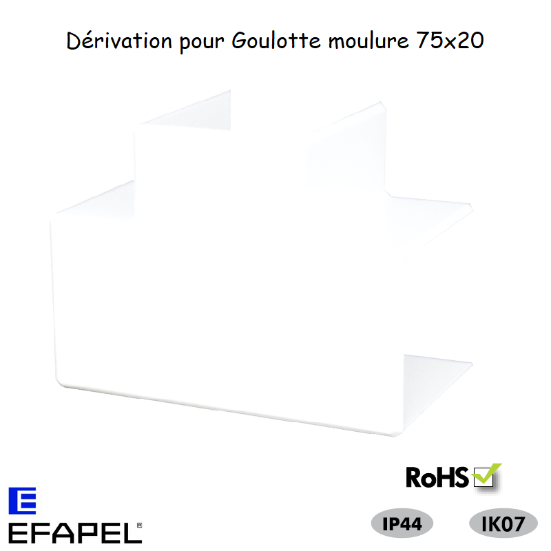 Dérivation pour goulotte série 10 Moulures 75x20 10141ABR