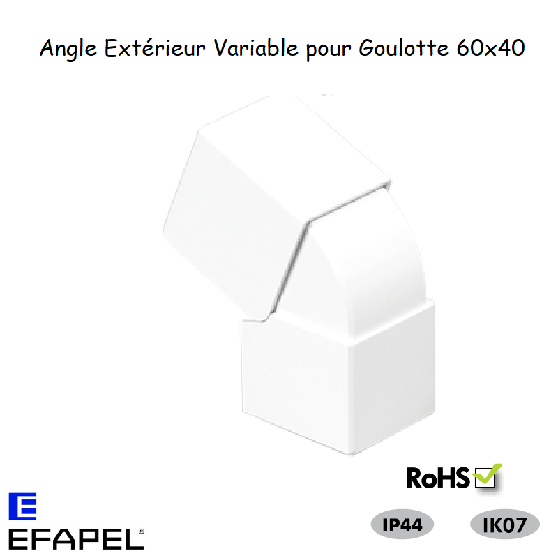 Angle extérieur variable pour goulotte série 13 60x40 13036