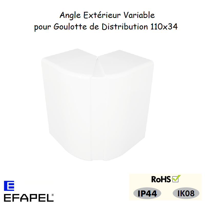 Angle extérieur variable pour goulottes distribution 10086