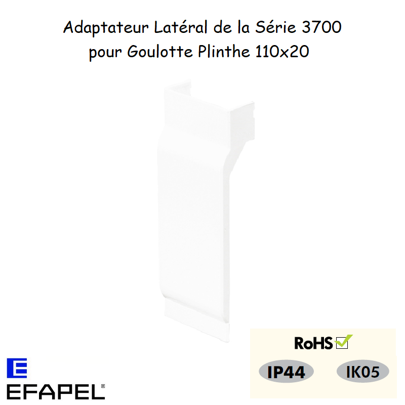 adaptateur latéral série 3700 pour goulotte plinthe 10107ABR