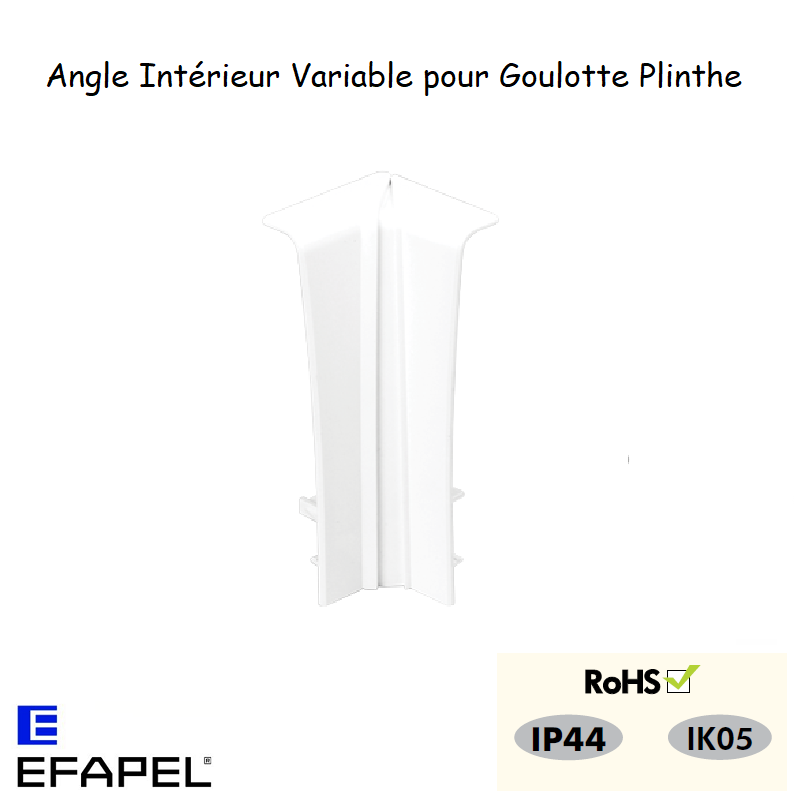Angle intérieur variable pour goulotte plinthe 10102ABR