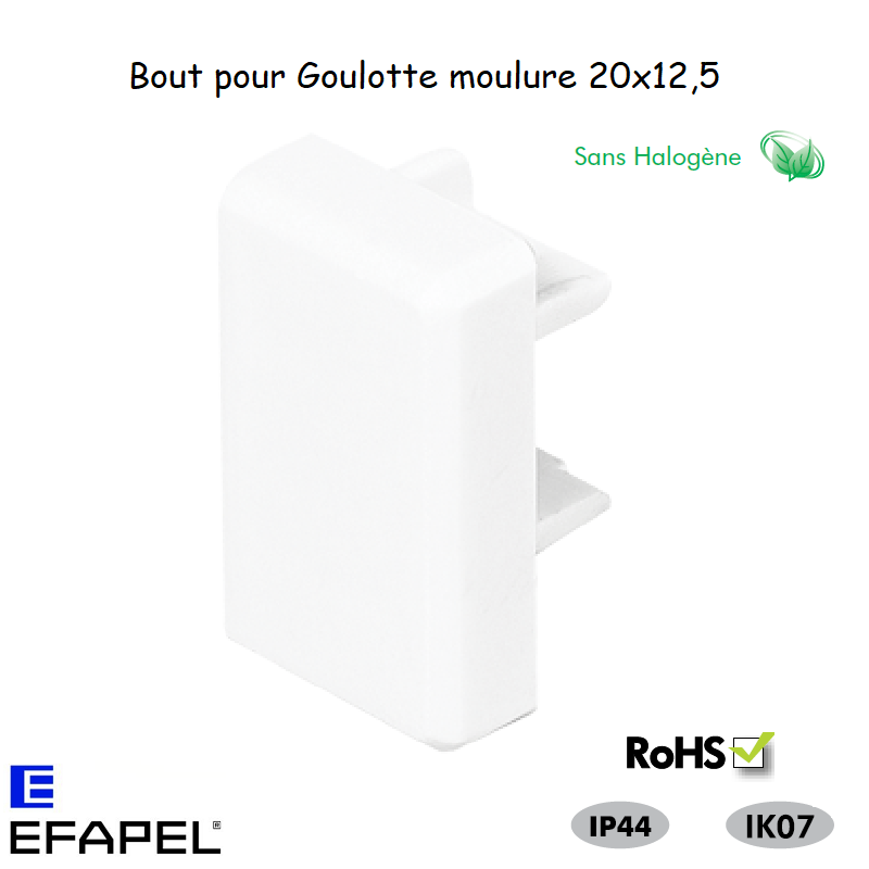 Bout pour goulotte série 10 Moulures sans halogènes 20x12,5 10035GBR