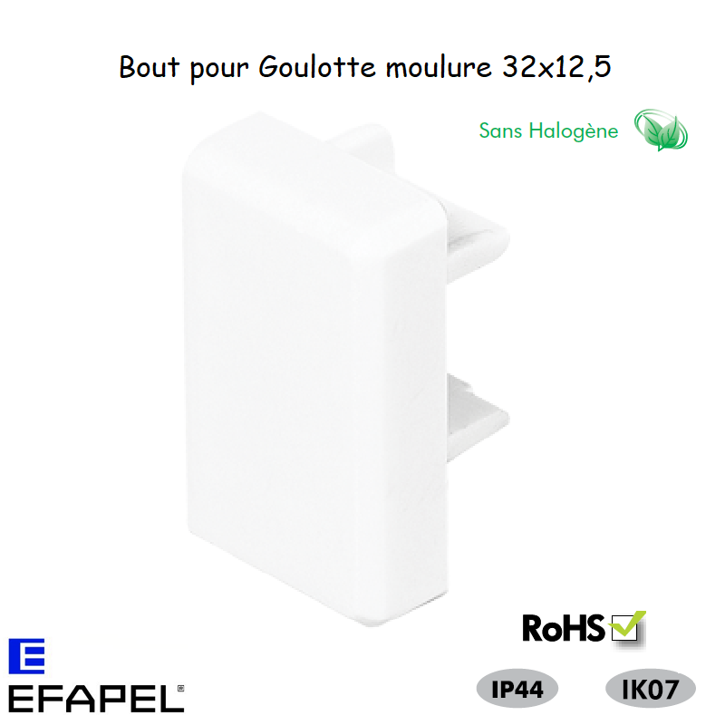 Bout pour goulotte série 10 Moulures sans halogènes 32x12,5 10405GBR