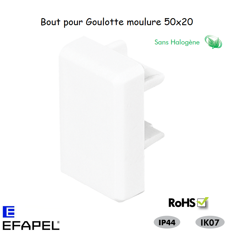 Bout pour goulotte série 10 Moulures sans halogènes 50x20 10505GBR