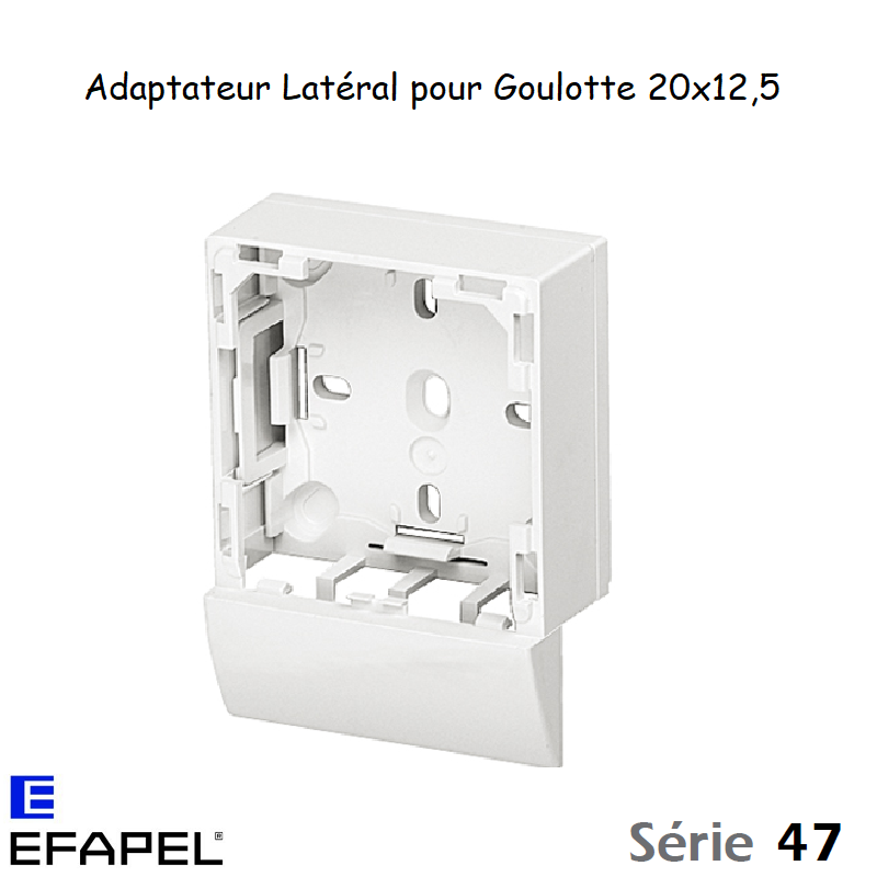 Adaptateur latéral pour Goulotte 20x12,5 10038ABR