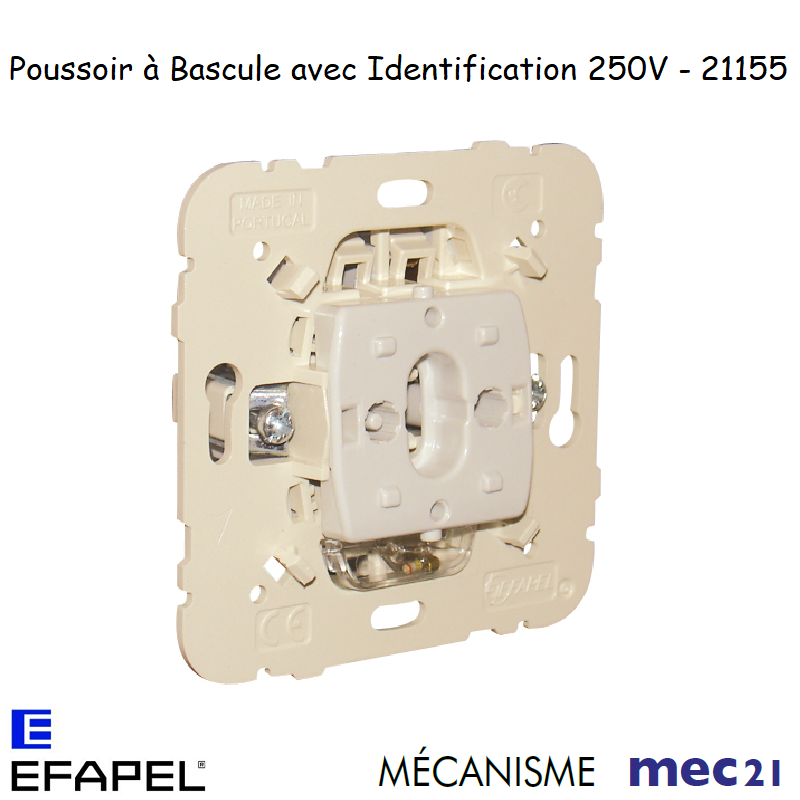 Mécanisme poussoir à bascule avec identification mec 21155