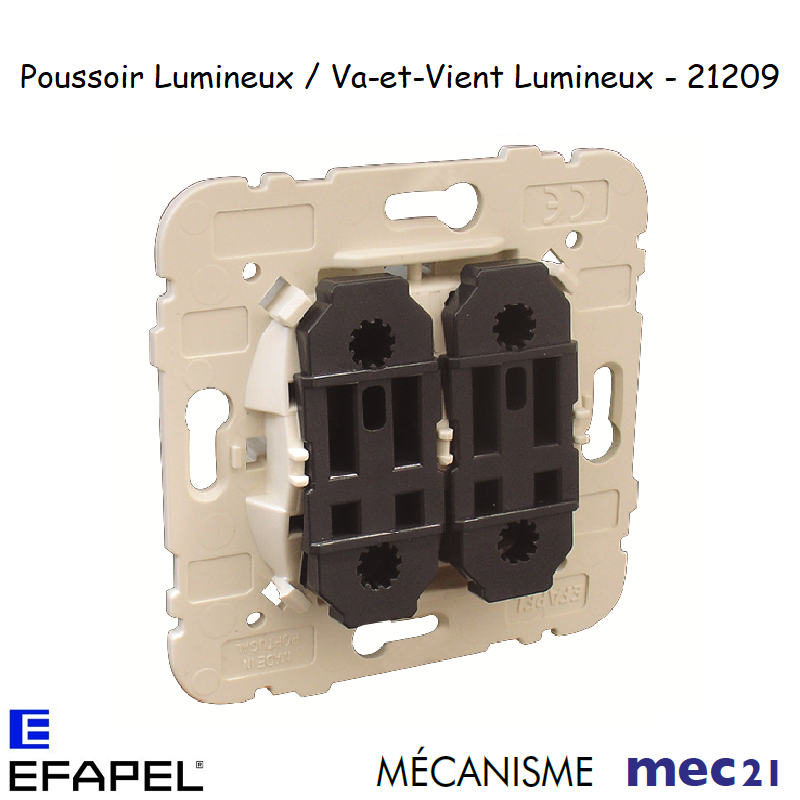 Mécanisme poussoir va-et-vient lumineux mec 21209