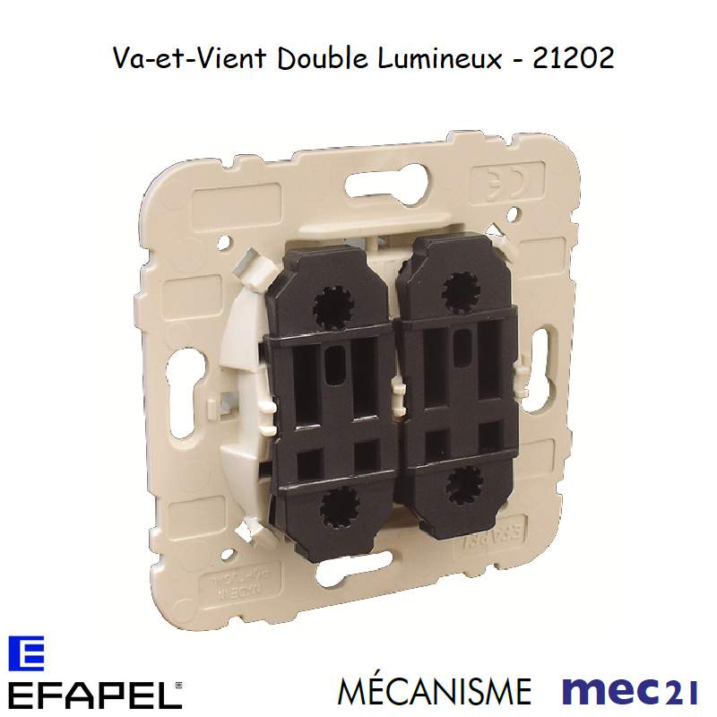 Mécanisme va-et-vient double lumineux mec 21202