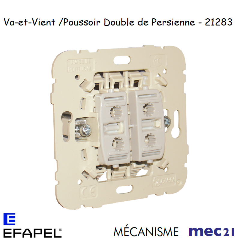 Mécanisme poussoir double va-et-vient de persienne mec 21283