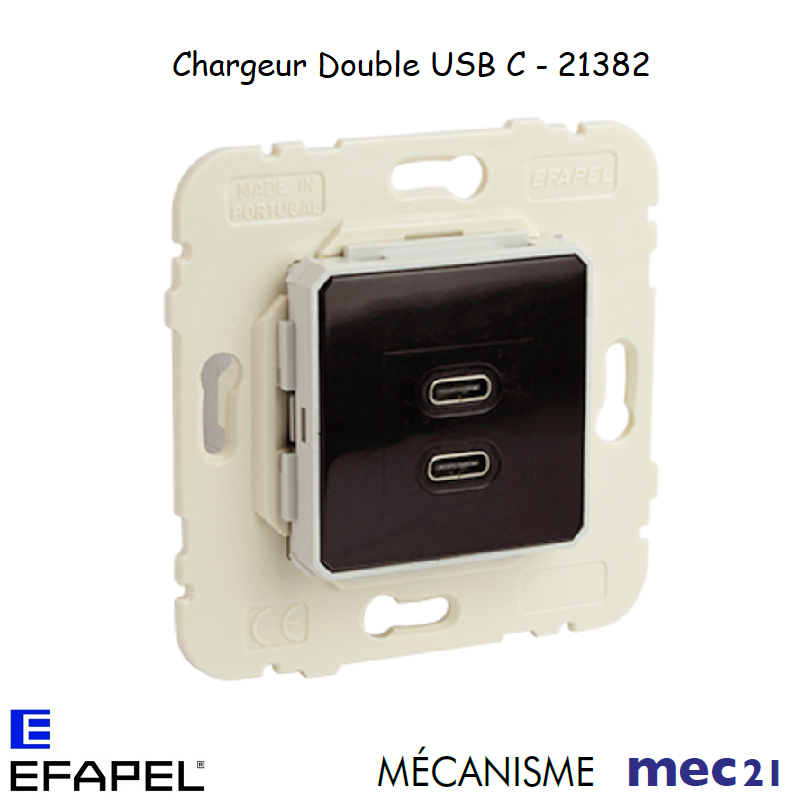 Mécanisme chargeur double USB C 21382