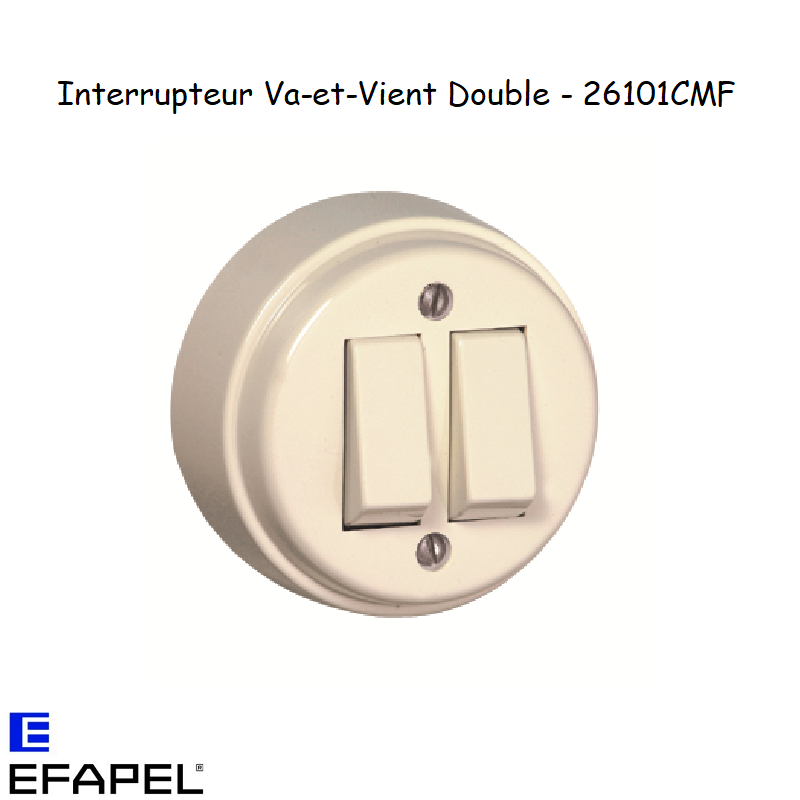 Interrupteur va et vient double allumage rétro 26101CMF