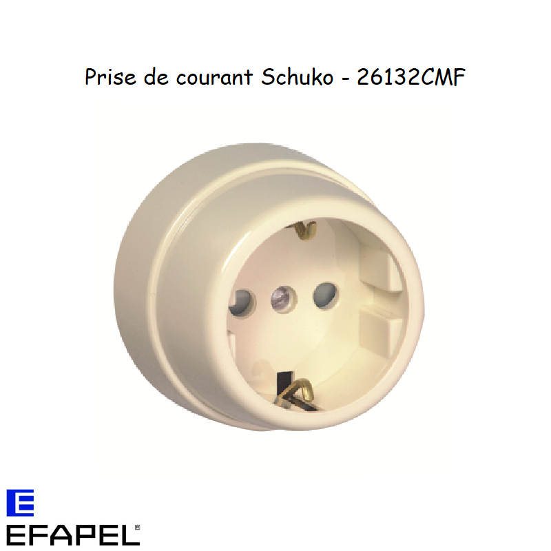 Prise de courant schuko avec protection rétro 26132CMF