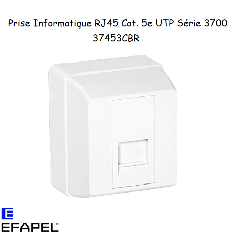 Prise informatique RJ45 Cat. 5e UTP Série 3700 EFAPEL 37453C