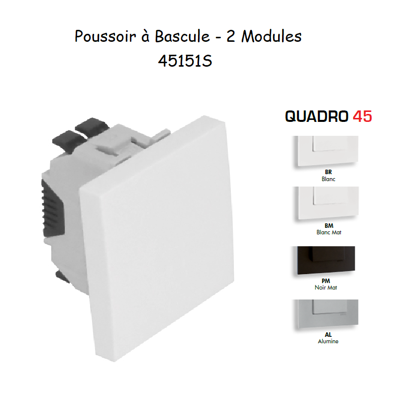 Poussoir à bascule 2 modules Quadro 45151S