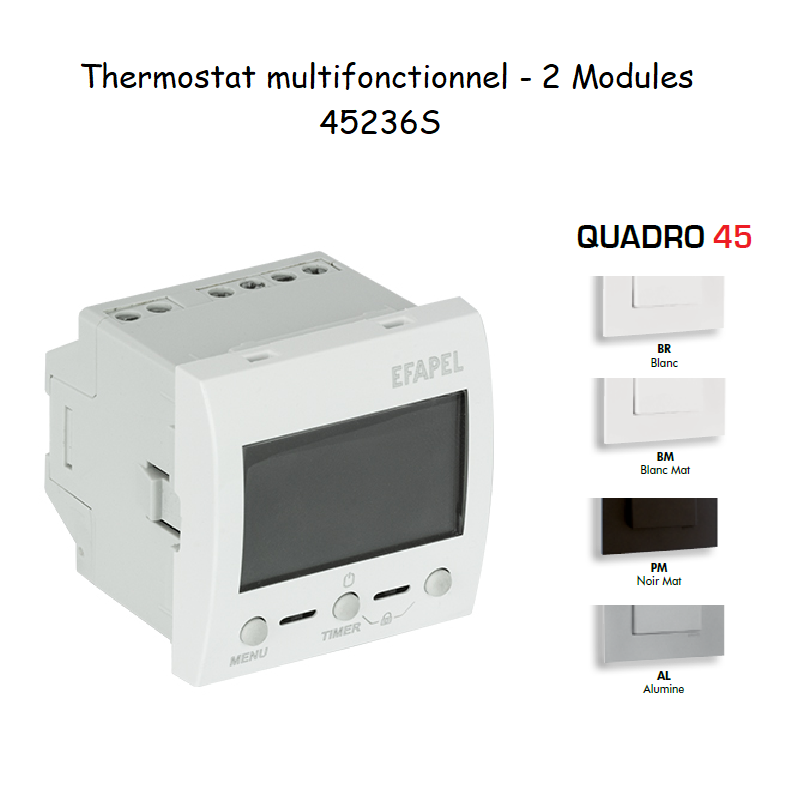 Thermostat Multifonctionnel 2 modules Quadro 45236S