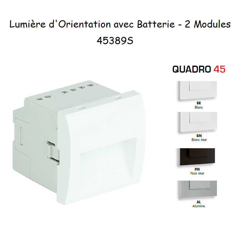 Lumière dorientation avec batterie 2 modules Quadro 45389S