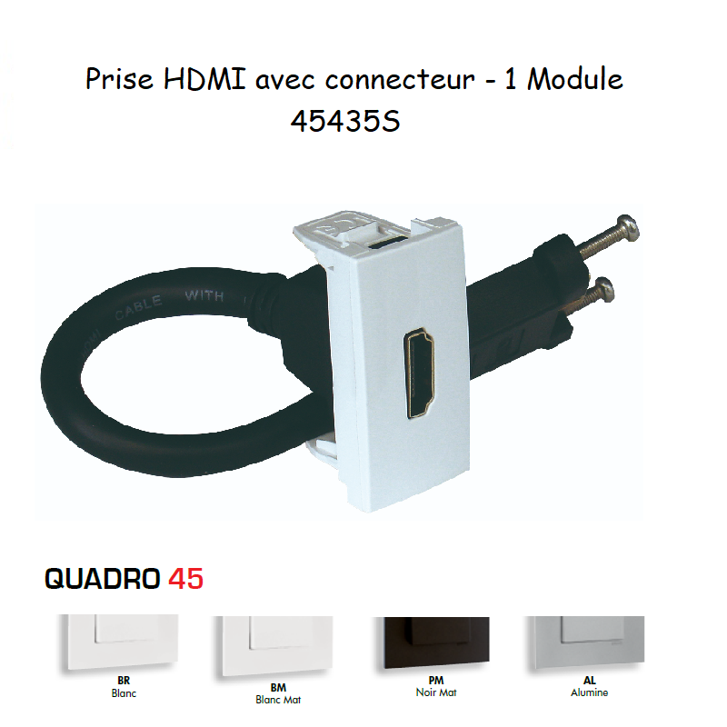 Prise HDMI avec connecteur 45435S