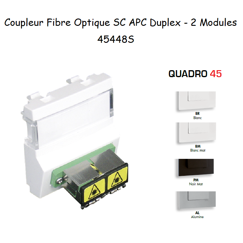 Module avec coupleur de fibre optique SC APC Duplex Quadro 45448S