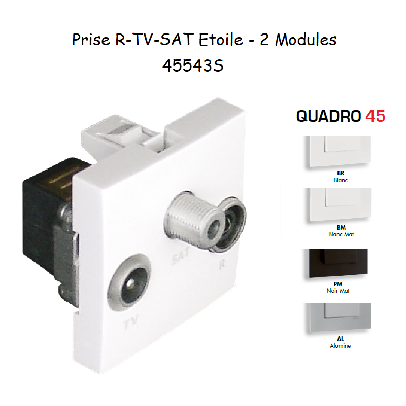 Prise R-TV-SAT Etoilr Quadro 45543S