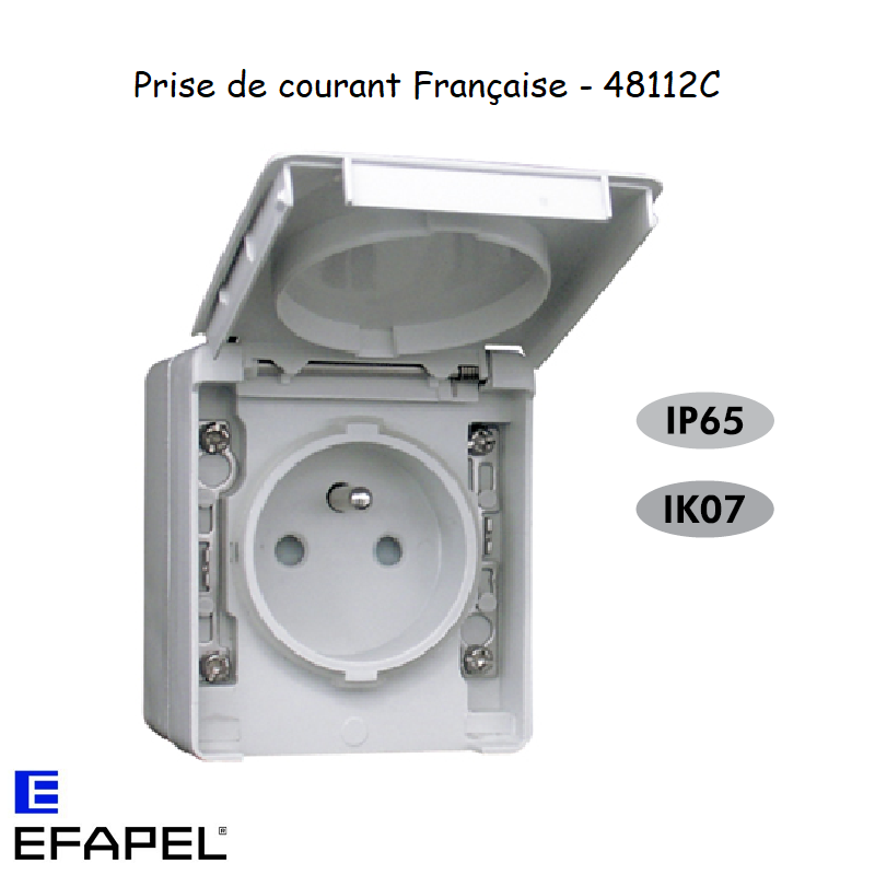 Prise de courant Française Etanche 48 EFAPEL 48112C