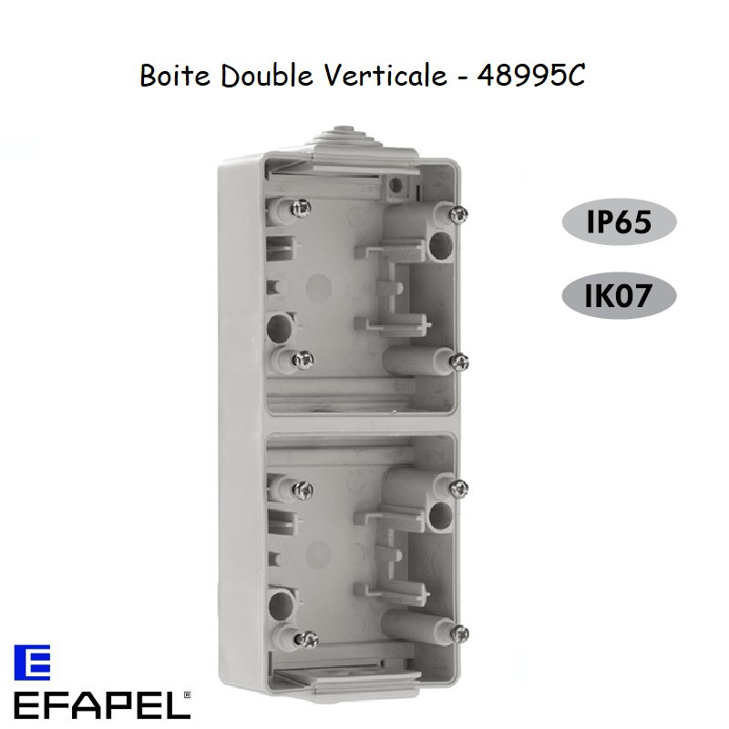 Boite Double verticale Etanche 48 EFAPEL 48995ACZ