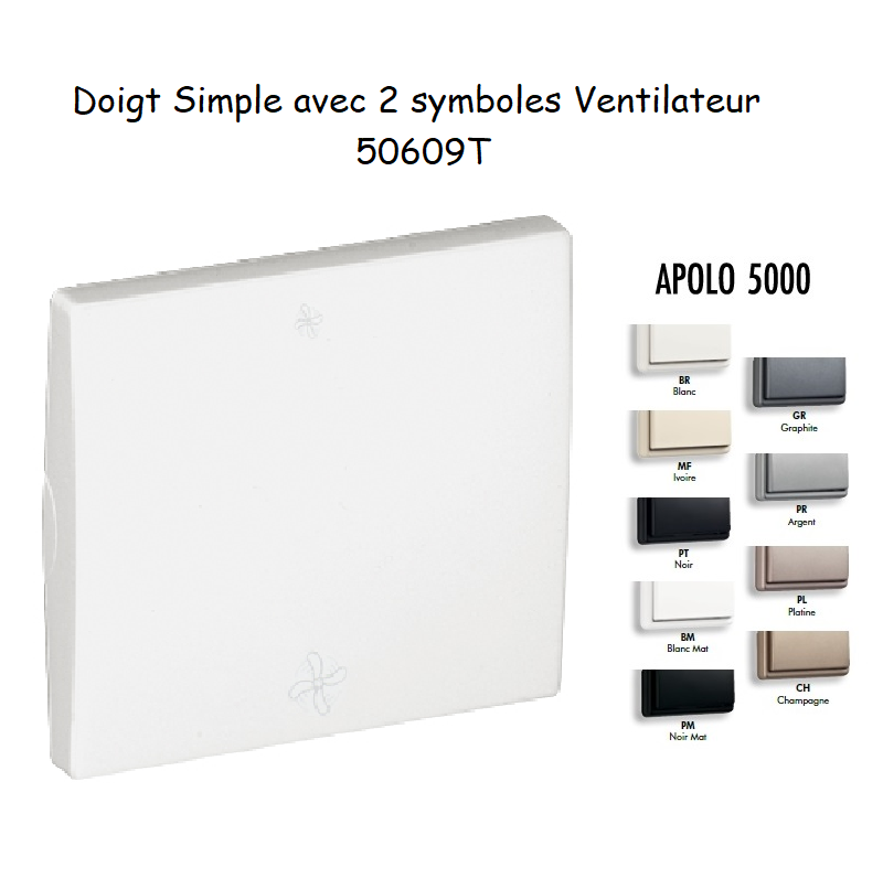 Doigt avec 2 symboles ventilateur APOLO5000 50609T