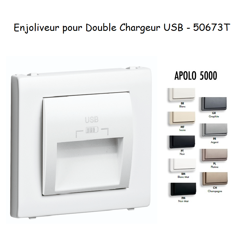 Enjoliveur double chargeur usb APOLO5000 50673T