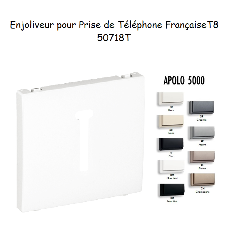 Enjoliveur pour prise de téléphone Française T8 Apolo 50718T