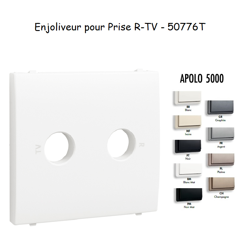 Enjoliveur pour prise R TV APOLO5000 50776T