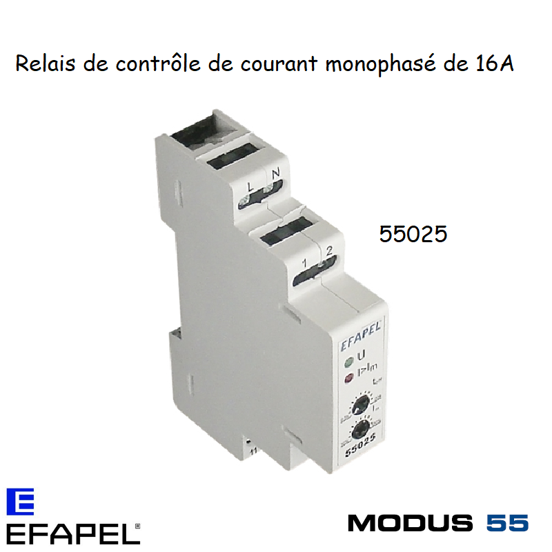 Relais de controle de courant monophasée 55025